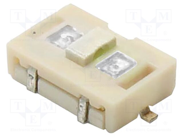 Microswitch TACT; SPST-NO; Pos: 2; 0.05A/12VDC; SMT; LED; white