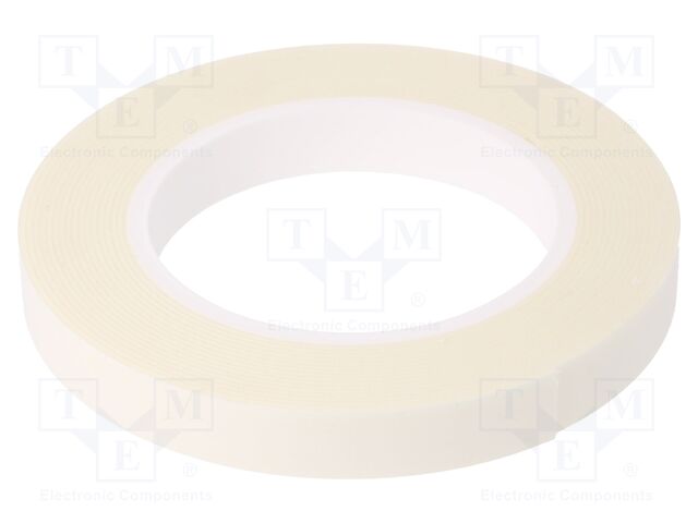 Tape: fixing; W: 15mm; L: 5.5m; Thk: 1mm; two-sided adhesive; white