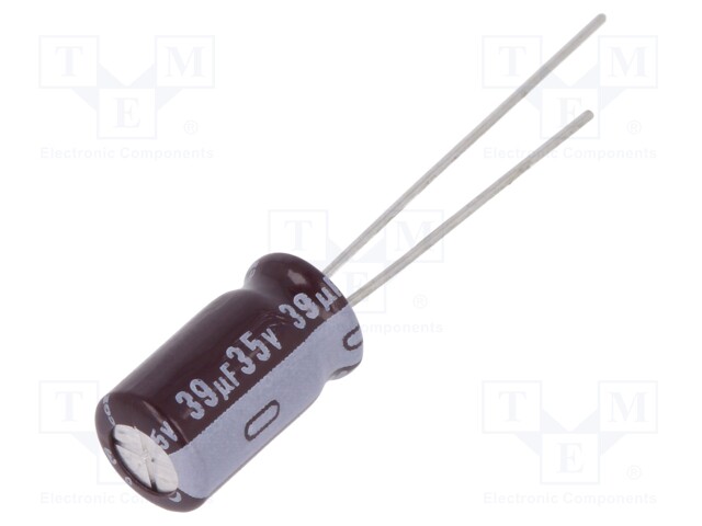 Capacitor: electrolytic; low impedance; THT; 39uF; 35VDC; ±20%