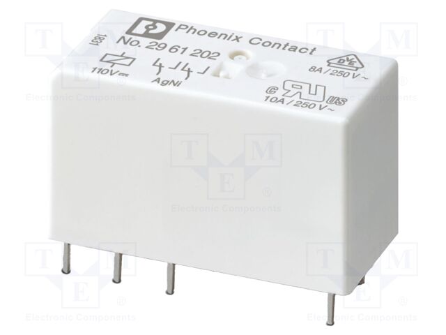 Power Relay, SPDT, 110 VDC, 6 A, REL-MR Series, Through Hole