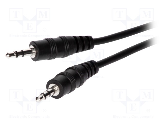 Cable; Jack 3.5mm plug,both sides; 1.2m; black