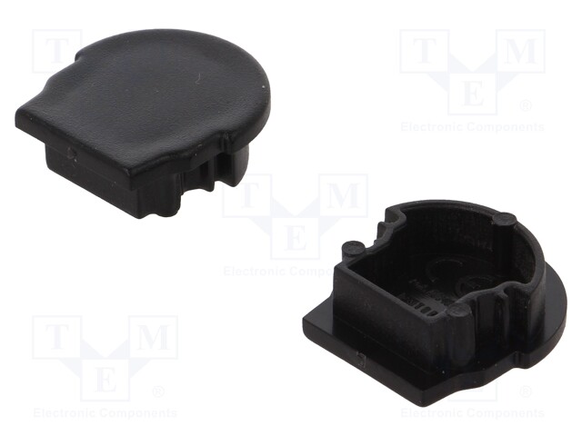 Cap for LED profiles; black; ABS; Application: UNI12