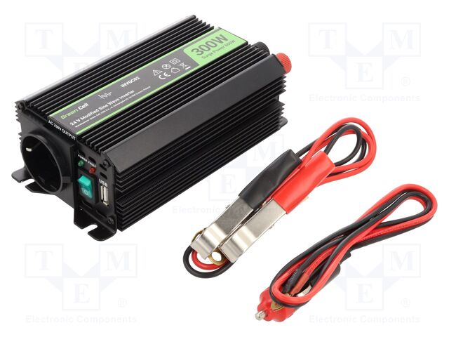 Converter: DC/AC; 300W; Uout: 230VAC; Out: AC sockets 230V; 90%; 24V