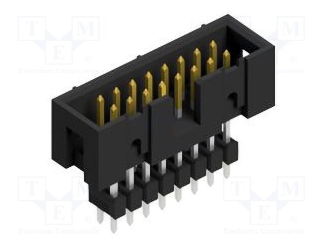 Connector: pin strips; pin header; male; PIN: 16; 2.54mm; THT; 2x8