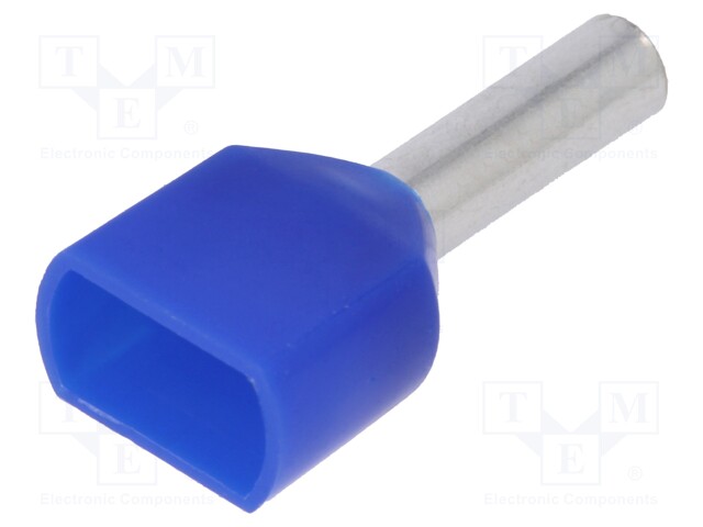 Bootlace ferrule; insulated,double; copper; Insulation: PVC; 10mm