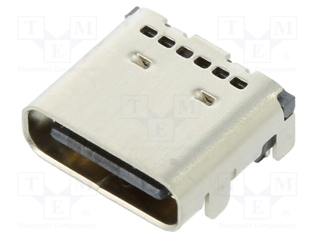 Socket; USB C; THT; angled; USB 3.1