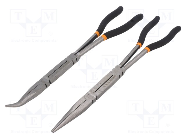 Kit: pliers; Pcs: 2; half-rounded nose,elongated