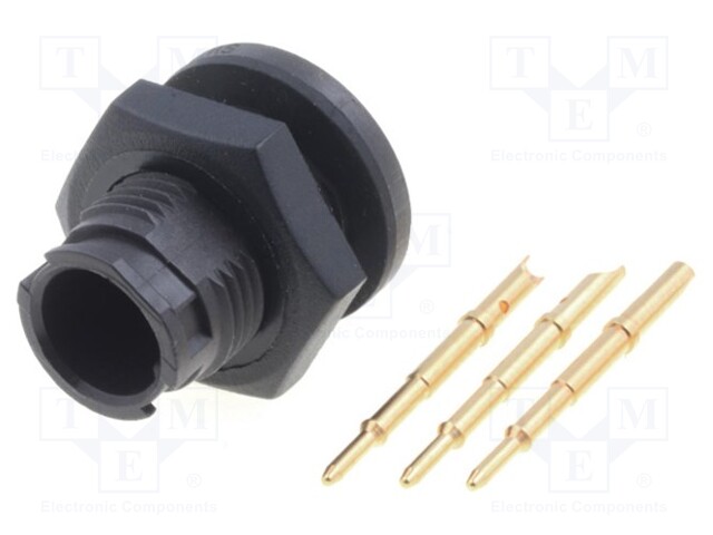 Connector: circular; Series: EN2; socket; male; soldering; PIN: 3