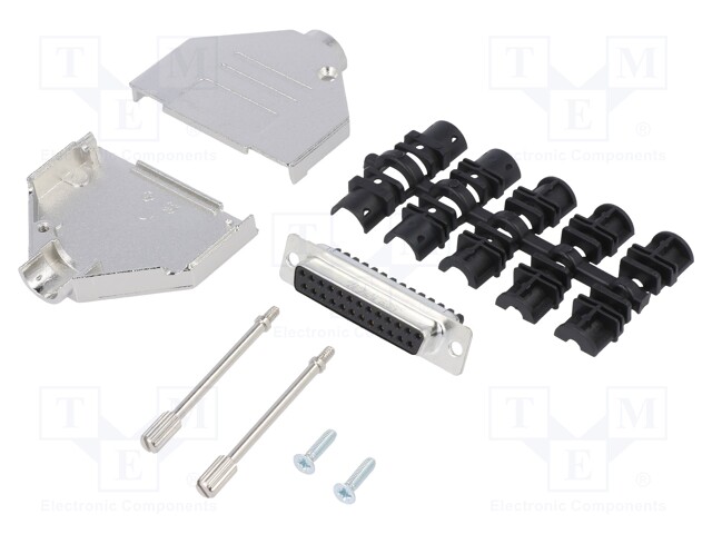 D-Sub; PIN: 25; female; shielded; straight; screw terminal; UNC4-40