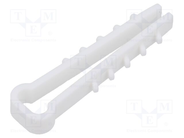 Holder; 100pcs; RectDowel; Body: white; 8x5mm