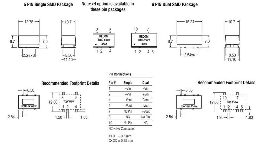 Converter: DC/DC; 1W; Uin: 2.97÷3.63V; Uout: 5VDC; Iout: 200mA; SMD