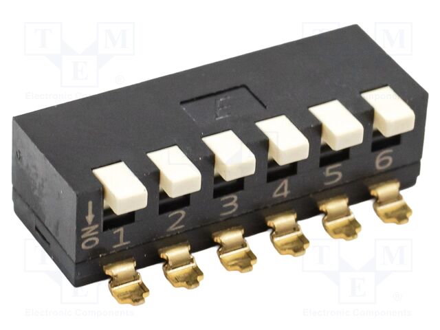Switch: DIP-SWITCH; Poles number: 6; OFF-ON; 0.1A/50VDC; Pos: 2