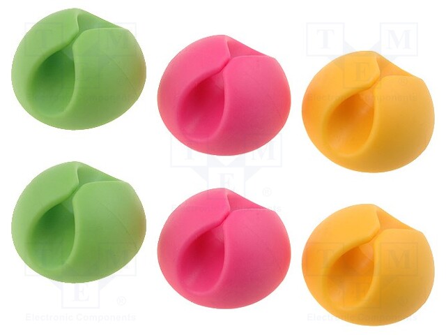Self-adhesive cable holder; Application: for cables; 6pcs.