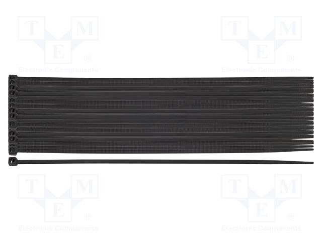 Cable tie; L: 200mm; W: 2.5mm; black; 100pcs; EXTREME