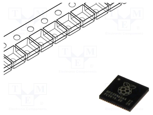 IC: RP2350 microcontroller; IC RP2350B0A4 T&R 500 (7 REEL)