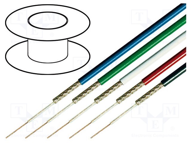 Wire: coaxial; RGB75; 1x75Ω; stranded; OFC; PVC; red; 100m