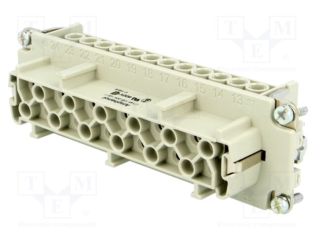 Connector: HDC; contact insert; female; C146; PIN: 24; 24+PE; 16A