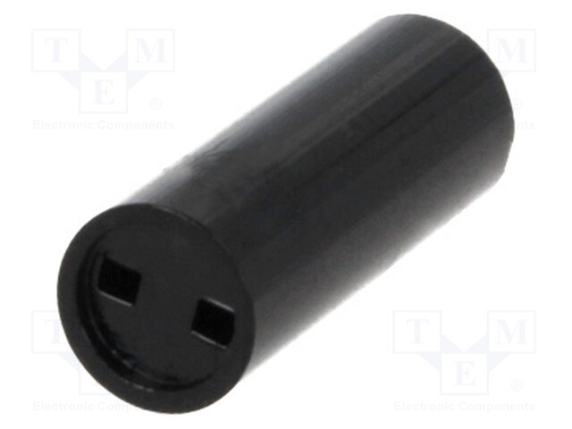 Spacer sleeve; LED; Øout: 5mm; ØLED: 3mm; L: 7.6mm; black