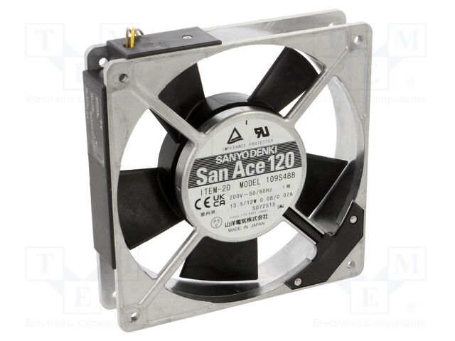 Fan: AC; axial; 120x120x25mm; 117m3/h; 38dBA; ball bearing; 2500rpm