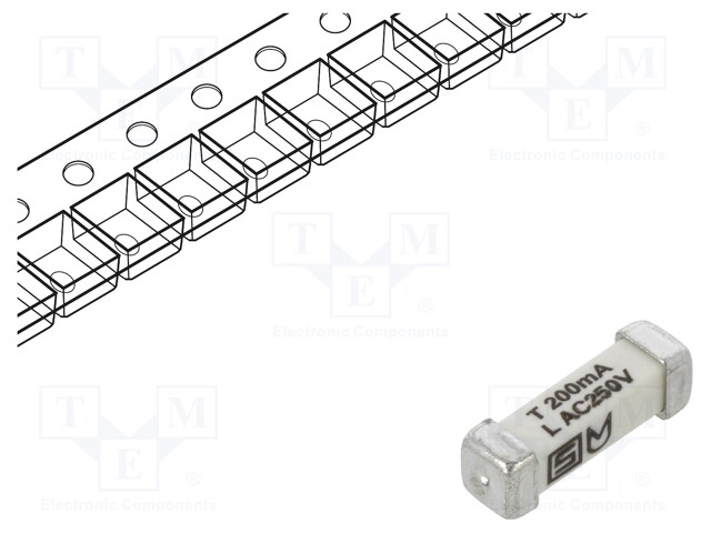 Fuse: fuse; time-lag; 200mA; 250VAC; 125VDC; SMD; ceramic; UMT 250