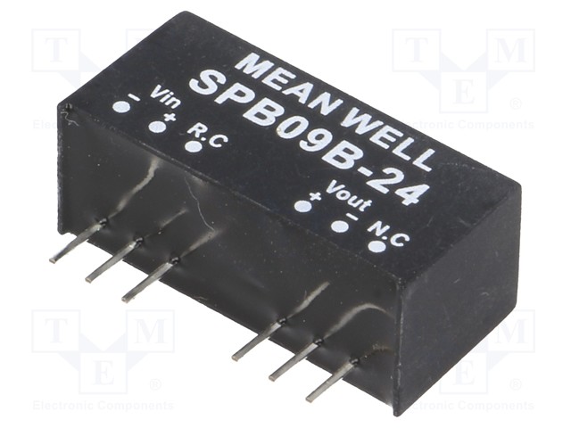 Converter: DC/DC; 9W; Uin: 18÷36V; 24VDC; Iout: 0÷375mA; SIP8; 5g