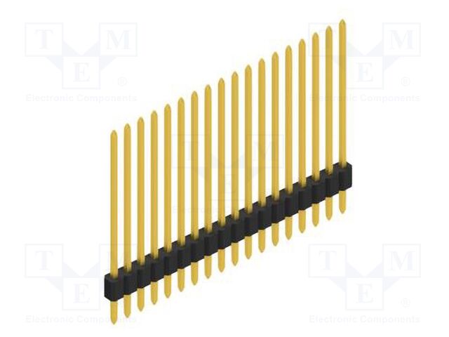 Connector: pin strips; pin header; male; PIN: 18; 1.27mm; THT; 1x18