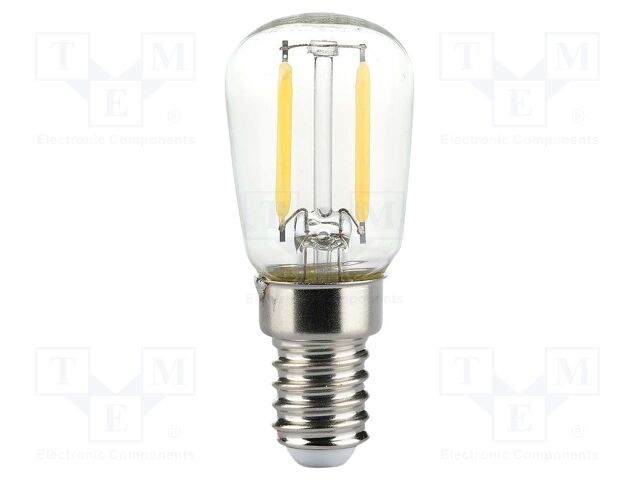 LED lamp; neutral white; E14; 220÷240VAC; 200lm; P: 2W; 300°; 4000K