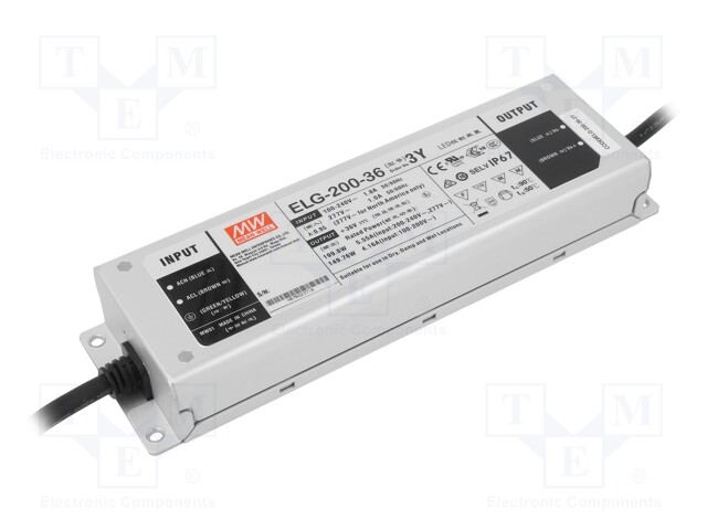 Power supply: switched-mode; LED; 199.8W; 36VDC; 5.55A; 100÷305VAC