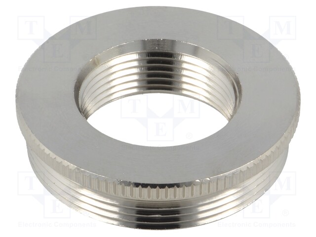 Reduction of threads for glands; Int.thread: PG21; brass; nickel