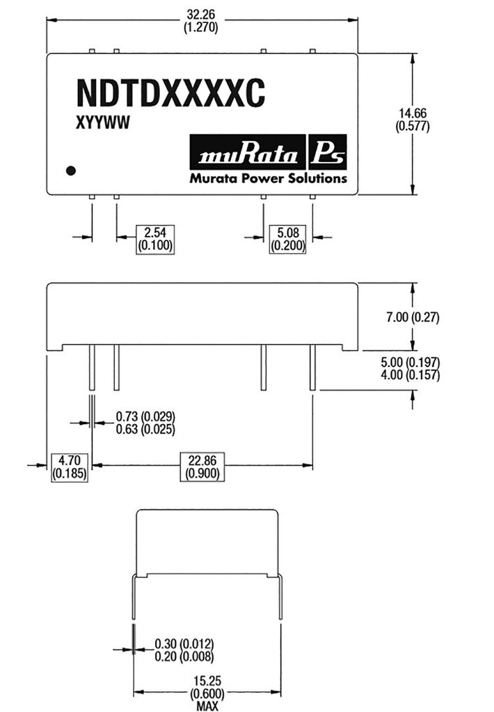 Converter: DC/DC; 3W; Uin: 9÷18V; Uout: 12VDC; Uout2: -12VDC; DIP