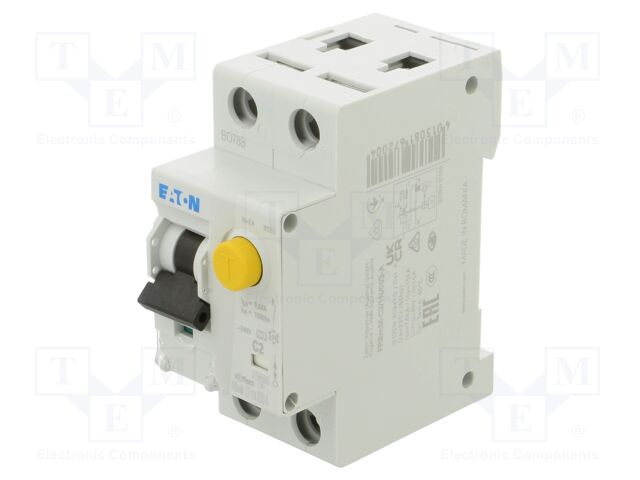RCBO breaker; Inom: 2A; Ires: 30mA; Poles: 1+N; 240VAC; IP20; 1÷25mm2