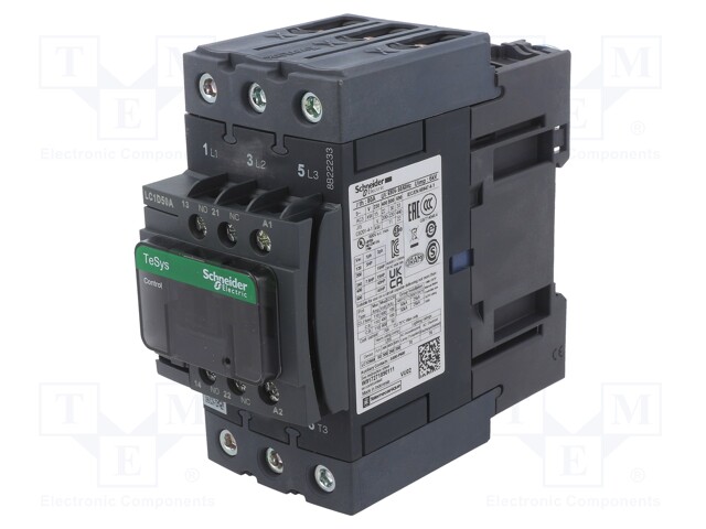 Contactor: 3-pole; NO x3; Auxiliary contacts: NO + NC; 24VDC; 50A