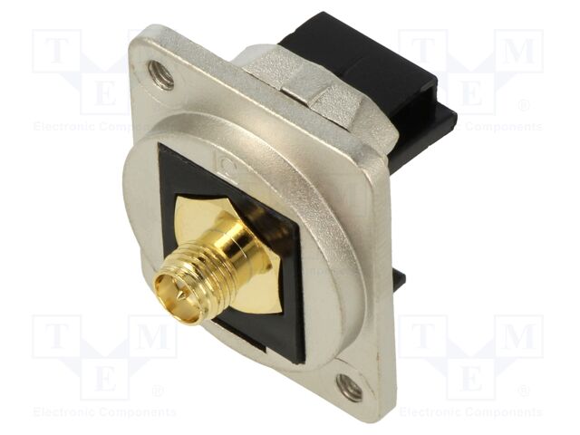 Coupler; SMA-RP socket,both sides; 50Ω; silver; metal; 19x24mm