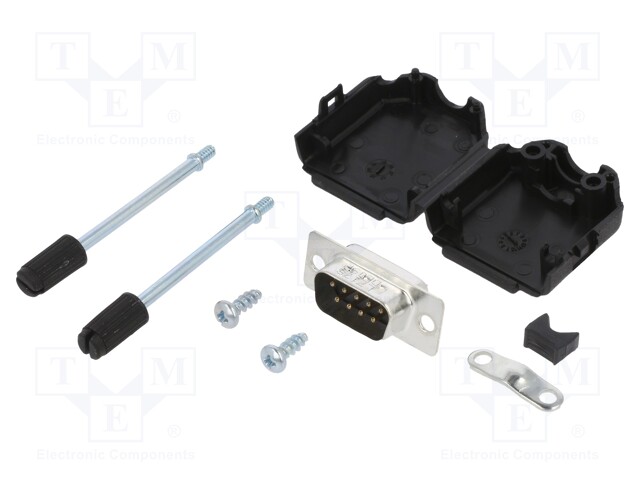 D-Sub; PIN: 9; male; unshielded; straight; soldering; for cable