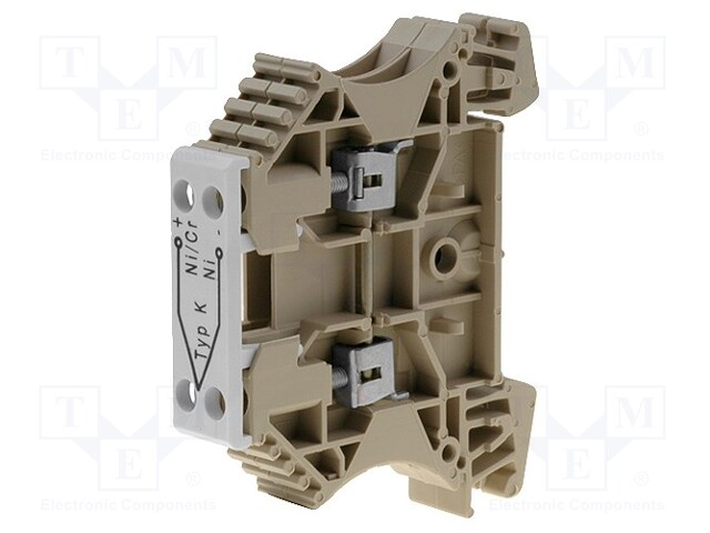 Splice terminal: rail; 2.5mm2; ways: 1; terminals: 2; beige; wemid