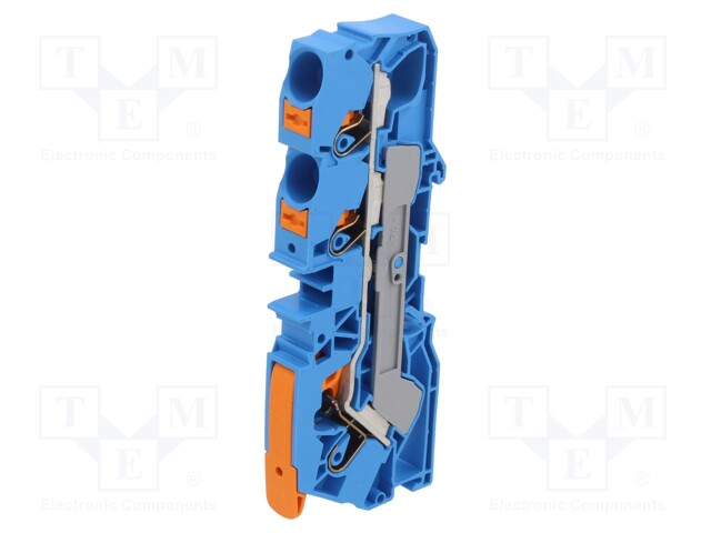 Splice terminal: rail; 0.5÷16mm2; ways: 1; terminals: 3; blue; 2110