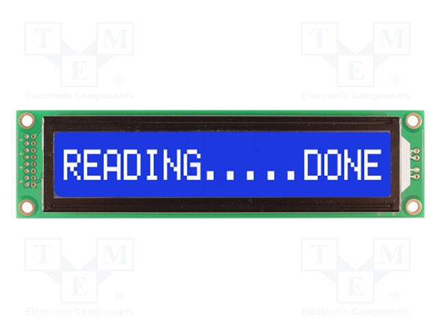 Display: LCD; STN Negative; 16x1; blue; 151x40mm; LED; 5V