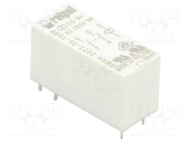 Relay: electromagnetic; DPST-NO; Ucoil: 9VDC; Icontacts max: 8A