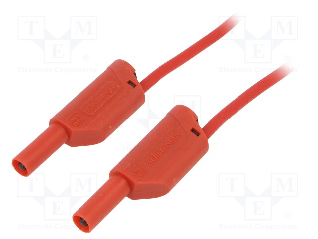 Test lead; 16A; 4mm banana plug-4mm banana plug; Len: 1.5m; red