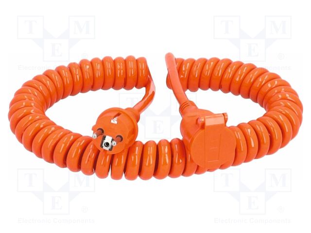 Extension lead; 3G2.5mm2; coiled,with flap; Sockets: 1; PUR; 16A