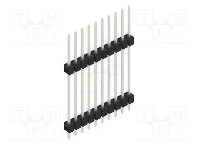 Connector: pin strips; pin header; male; PIN: 10; 2.54mm; THT; 1x10