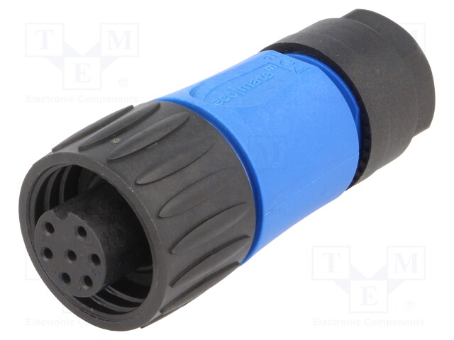 Connector: circular; plug; PIN: 7; female; w/o contacts; IP65,IP67