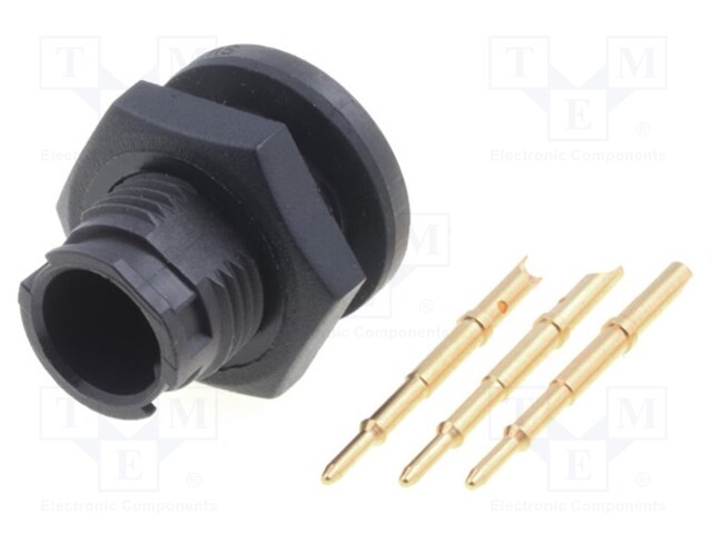 Connector: circular; Series: EN2; socket; male; soldering; PIN: 3