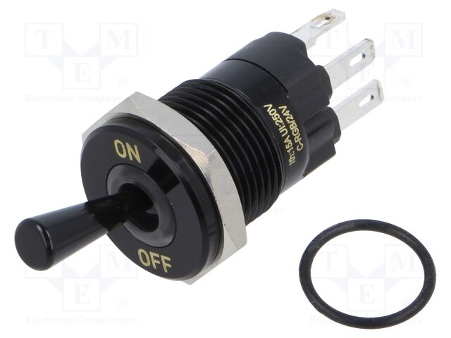 Switch: toggle; Pos: 2; SPDT; ON-ON; 5A/250VAC; -40÷85°C; IP67; brass