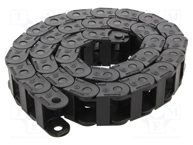 Cable chain; LIGHT; Bend.rad: 45mm; L: 986mm; non-openable frames
