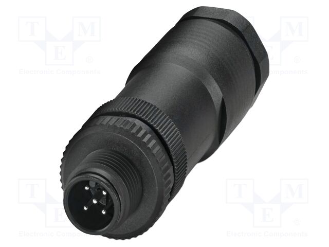 Connector: M12; plug; PIN: 5; 48V; straight; IP67; screw terminal