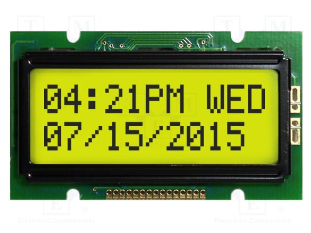 Display: LCD; STN Positive; 12x2; grey; 55.7x32mm; LED; PIN: 15; 1x15