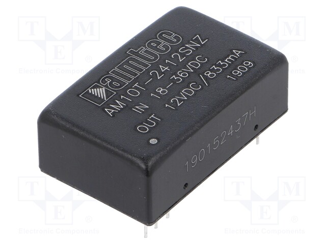 Converter: DC/DC; 10W; Uin: 18÷36V; 12VDC; Iout: 0.833A; DIP24; 14g