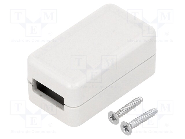 Enclosure: for USB; X: 20mm; Y: 35mm; Z: 15.5mm; ABS; grey