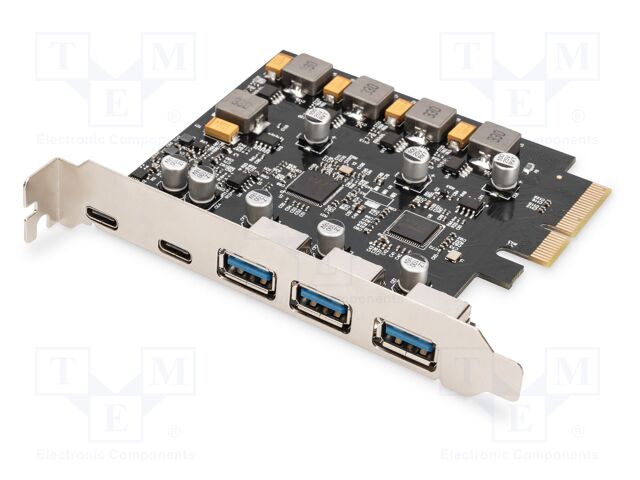 PC extension card: PCIe; USB A x3,USB C socket x2; 10Gbps